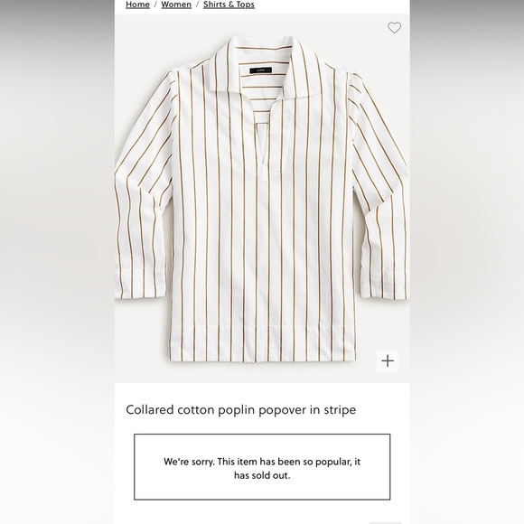 J.Crew NWOT collared cotton Poplin popover blouse szL - Picture 2 of 7